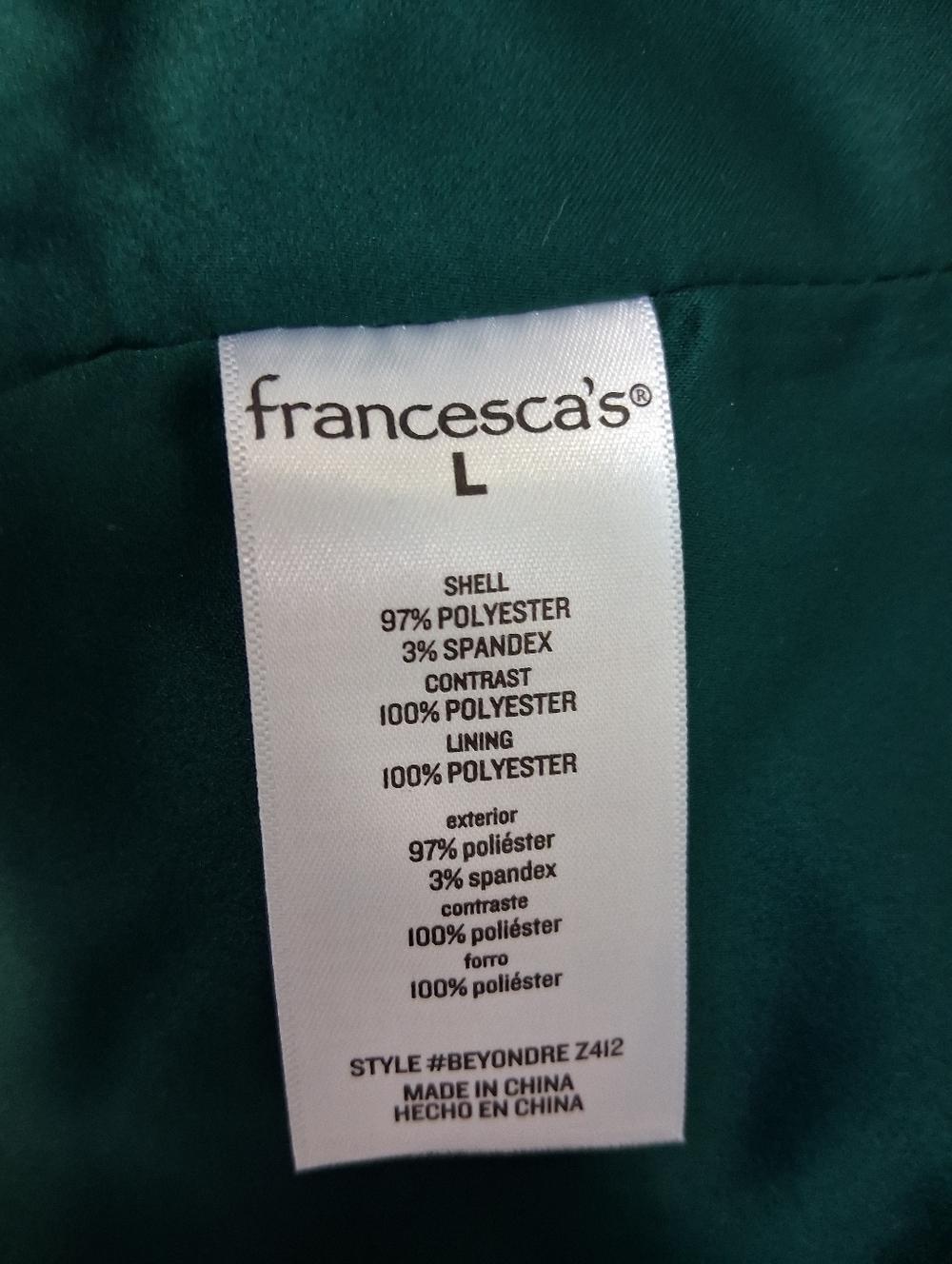 Francesca's Collections Dark Emerald Floral Jacquard Mini Dress Size S - Picture 5 of 17